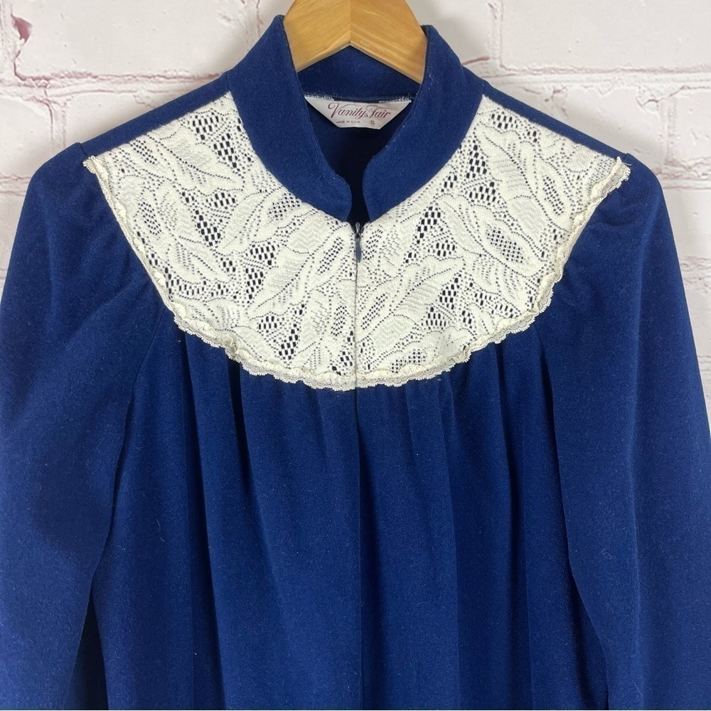 vintage velvet fleece robe nightgown grandma core grandmacore lace Bridgerton - Picture 3 of 12